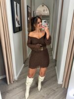 VESTIDO DE RENDA CASTANHO PONTO CHIC - Image 2