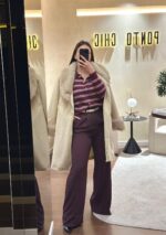 CALÇAS BORDEAUX COM PREGAS PONTO CHIC - Image 5