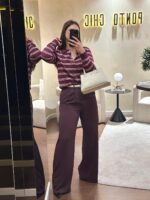 CAMISOLA ÀS RISCAS BORDÔ PONTO CHIC - Image 3