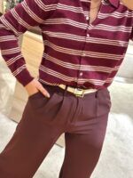 CAMISOLA ÀS RISCAS BORDÔ PONTO CHIC - Image 4