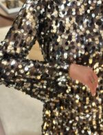 VESTIDO LONGO PRETO DE LANTEJOULAS PONTO CHIC - Image 4