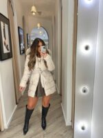 CASACO ACOLCHOADO BEGE COM PELO PONTO CHIC - Image 2