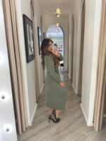 VESTIDO MALHA VERDE MILITAR PONTO CHIC - Image 3