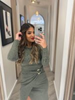 VESTIDO MALHA VERDE MILITAR PONTO CHIC - Image 2