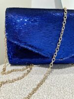CLUTCH ENVELOPE DE LANTEJOULAS AZUL-MARINHO PONTO CHIC - Image 3