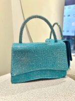 MALA BRILHANTE AZUL TURQUESA PONTO CHIC