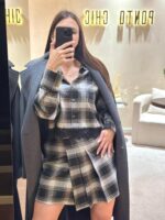 SAIA XADREZ CINZA COM PREGAS IMPERIAL