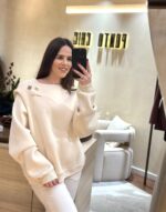 CAMISOLA BEGE COM APLICAÇÕES DOURADAS DIXIE - Image 2