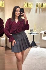 BLUSA BORDEAUX COM FOLHOS PONTO CHIC - Image 2