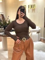 CAMISOLA CASTANHA DECOTE REDONDO PONTO CHIC - Image 3