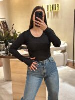 CAMISOLA PRETA DECOTE REDONDO PONTO CHIC - Image 2