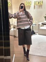 CAMISOLA ÀS RISCAS ROSA E CASTANHA PONTO CHIC - Image 5