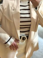 CAMISOLA DE RISCA CASTANHA E CREME PONTO CHIC - Image 4