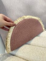 CLUTCH MEIA LUA CASTANHA PALHA PONTO CHIC