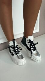 SAPATILHA DE CANO ALTO ANIMAL PRINT VERDE E BRANCO RINASCIMENTO - Image 2