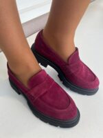 MOCASSIM CAMURÇA BORDEAUX COM SOLA RASTO PONTO CHIC