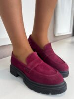 MOCASSIM CAMURÇA BORDEAUX COM SOLA RASTO PONTO CHIC - Image 2