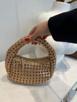 BOLSA TRANÇADA METALIZADA DOURADA PONTO CHIC