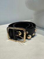 CINTO PRETO COM APLICAÇÕES METÁLICAS DOURADAS RINASCIMENTO