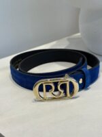 CINTO AZUL COM FIVELA DOURADA RINASCIMENTO