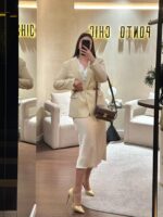 SAIA MIDI EM CETIM CRU DIXIE - Image 3