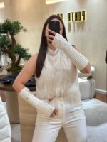 LUVAS BRANCAS COM APLICAÇÕES DE PÉROLAS RINASCIMENTO