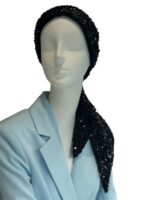 LENÇO DE CABEÇA DE LANTEJOULAS PRETO RINASCIMENTO