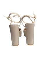 SAPATO PLATAFORMA BRILHANTE DOURADO COM SALTO GROSSO PONTO CHIC - Image 3