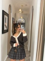 SAIA CURTA XADREZ CASTANHA PONTO CHIC - Image 2