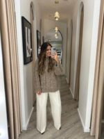 CAMISOLA DE MALHA ENTRANÇADA CASTANHA PONTO CHIC