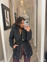 CASACO ACOLCHOADO PRETO COM CINTO PONTO CHIC - Image 4