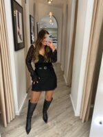 VESTIDO DE RENDA PRETO PONTO CHIC - Image 2