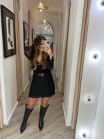 VESTIDO DE RENDA PRETO PONTO CHIC