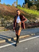 SAIA CALÇÃO XADREZ CASTANHA COM BOTÕES RINASCIMENTO - Image 2