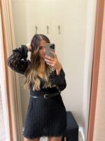 VESTIDO DE RENDA PRETO PONTO CHIC - Image 4