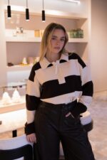 POLO CASTANHO E BEGE PONTO CHIC - Image 3