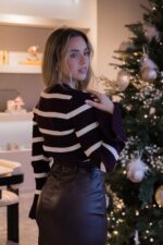 CAMISOLA CANELADA CASTANHO E CRU COM MANGA FLARE PONTO CHIC - Image 5