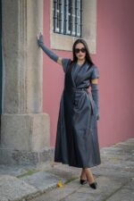 VESTIDO COLETE PRETO EM EFEITO PELE IMPERIAL