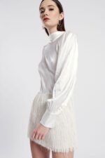 VESTIDO PÉROLA COM FRANJAS E COSTAS ABERTAS DIXIE - Image 2