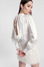 VESTIDO PÉROLA COM FRANJAS E COSTAS ABERTAS DIXIE - Image 2