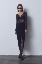 VESTIDO PRETO COM RENDA E TULE IMPERIAL