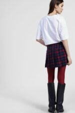 SAIA PLISSADA XADREZ AZUL E VERMELHO DIXIE - Image 6