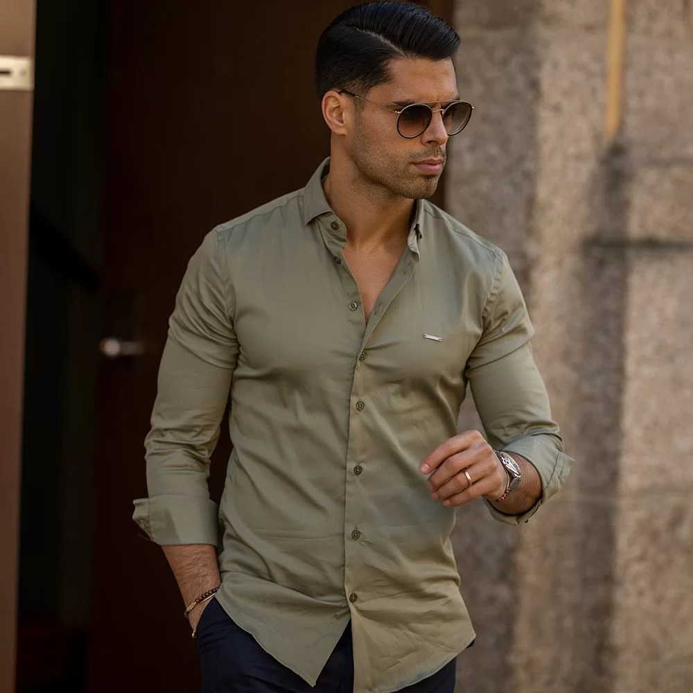 231903000_verde-seco CAMISA GOLA ITALIANA SLIM FIT VERDE SECO ZOLF - Image 1