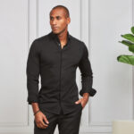CAMISA STRETCH EASY-IRON PRETA SLIM FIT ZOLF