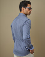 CAMISA STRETCH EASY IRON ESPINHA  AZUL ZOLF - Image 2