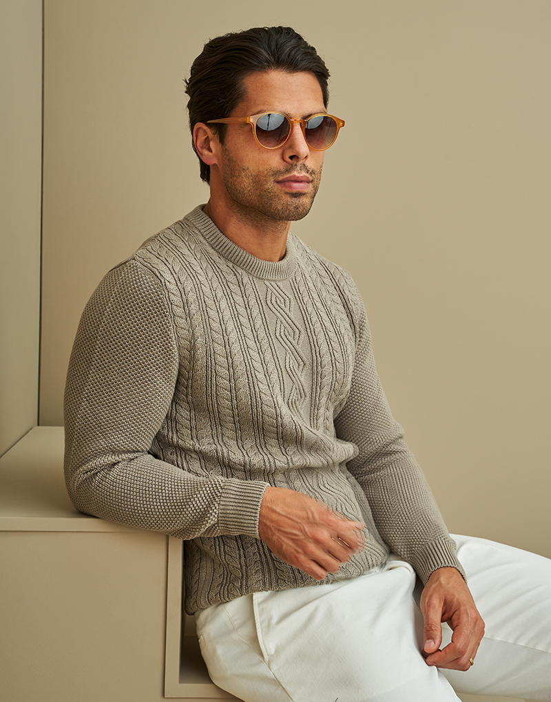 252003004_taupe (1) CAMISOLA TRICOT TRANÇADA TAUPE ZOLF - Image 1