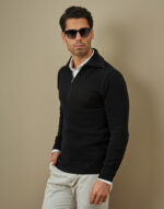 CAMISOLA TRICOT GOLA E FECHO PRETO ZOLF