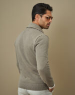 CAMISOLA TRICOT GOLA E FECHO TAUPE ZOLF - Image 2