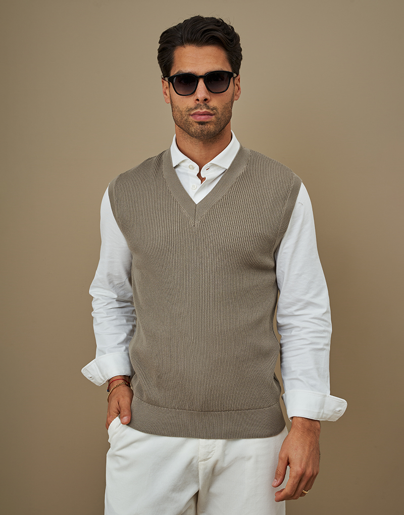 252003012_Zolf_17-11_0116 COLETE TRICOT DECOTE V TAUPE ZOLF - Image 1