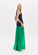 VESTIDO COMPRIDO AZUL MARINHO E VERDE LANÇA PERFUME - Image 3